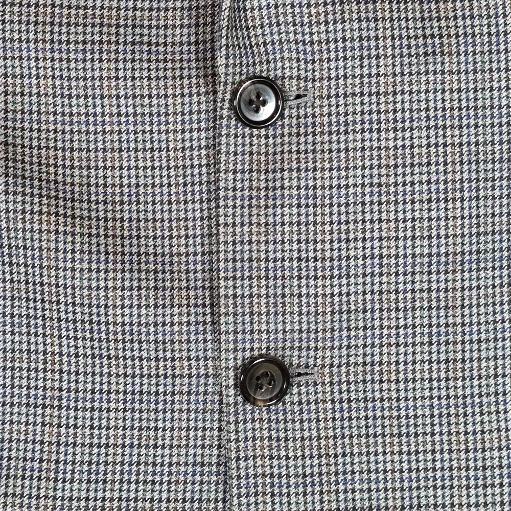 LAUREN RALPH LAUREN Houndstooth Blazer | 40R | Gray | Silk Wool Tailored Preppy